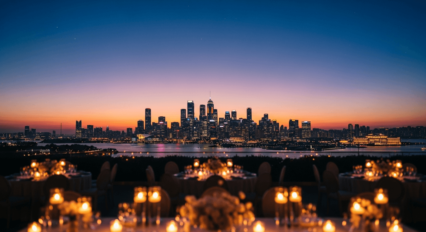 Seattle wedding venue at twilight - wedding photographer
